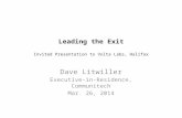 Leading the Sale of an Early- or Growth-Stage Technology Business - Dave Litwiller - Mar 26 2014