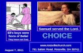 1 samuel 2c  Choice: Whom will you serve?