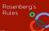 Rosenberg's Rules. A checklist to success.