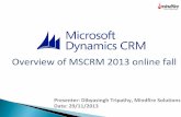 MSCRM 2013 Online Fall