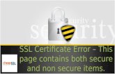 SSL Certificate Error | This Page Contains Both Secure & Non Secure Items