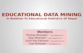 Educational Data Mining in relation to education statistics of Nepal