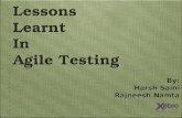 Lessons Learnt in Agile Testing by Harsh Saini and Rajneesh Namta