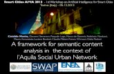 A framework for Semantic Content Analysis in the context of L'Aquila Social Urban Network