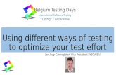 Using different ways of testing to optimize your test effort - Belgium Testing Days 2014