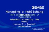 Managing a Publishing Enterprise Lesson 3 (Ambedkar University Delhi)