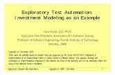Exploratory Test Automation: Investment Modeling as an Example