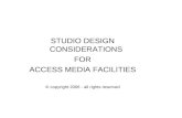 Studio Design Considerations