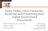 Archiving and Preserving Born Digital Government Documents