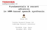 Fundamentals & recent advances in HMM-based speech synthesis