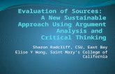 Evaluation of sources: a new sustainable approach using argument analysis and critical thinking