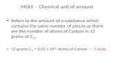 Mole – chemical unit of amount