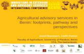 Agricultural advisory services in Benin footprints, pathways and perspective