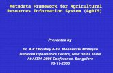 Metadata framework for agricultural resources information system (ag ris)