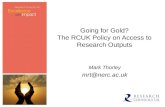 Going for Gold? The RCUK Policy on Access to Research Outputs
