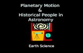 Planetary Motion & Historical People in Astronomy