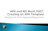 APA 6th Ed MS Word 2007 Template Tutorial v1