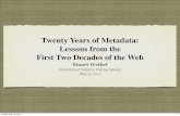 Twenty Years of Metadata: Lessons from the First Two Decades of the Web
