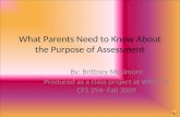 What Parents need to know about the purpose of assessment