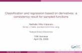 Classification and regression based on derivatives: a consistency result for sampled functions