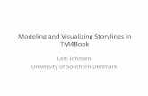 Modeling and visualizing storylines in tm4 book