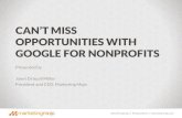 Can't Miss Opportunities with Google for Nonprofits