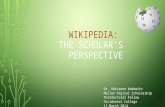 Wikipedia: The scholar's perspective