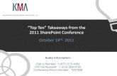 KMA webinar: Top 10 Takeaways from the 2011 SharePoint Conference