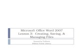 Microsoft Office Word 2007 - Lesson 3