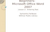 Microsoft Office Word 2007 - Lesson 2