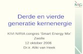 Derde en vierde generatie kernenergie KIVI NIRIA congres ‘Smart Energy Mix’ Zwolle 12 oktober 2006 Dr.ir. Aliki van Heek.