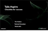Talis Aspire - Checklist for success (Tim Hodson, Talis)