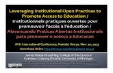 Slides - Leveraging institutional open practices to promote access- AVU Conference Workshop 2013