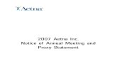 aetna 2007 Notice of Annual Meeting and Proxy Statement