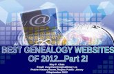 Best Genealogy Websites of 2012: Part 2