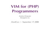 VIM for (PHP) Programmers