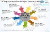 Diverging arrows pointing specific directions processs and power point templates