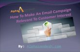 How to make an email campaign relevant to customer interest