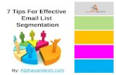 7 tips for effective email list segmentation