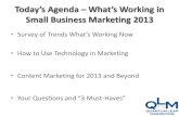 What's Working for SMB Marketing in 2013
