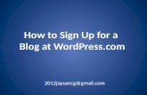 How to sign up for a Blog at WordPress.com