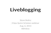Liveblogging Webinar for Chips Quinn Scholars