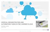 Critical orchestration and automation tasks in the carrier cloud