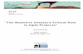The Business Analyst’s Critical Role in Agile Projects