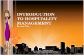 Lecture 1 introduction to hospitality management
