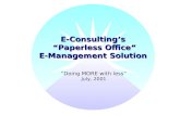 E-Consulting's "Paperless Office" E-Management Solution