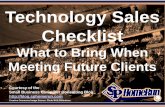 Technology Sales Checklist – What to Bring When Meeting Future Clients (Slides)