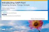 Introducing SAP Fiori - Keeping Simple Things Simple