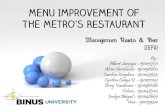 Menu Improvement of the Metro's Restaurant