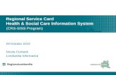 Regional Service Card. Health & Social Care Information System. Lombardia. Sr. Nicola Contardi